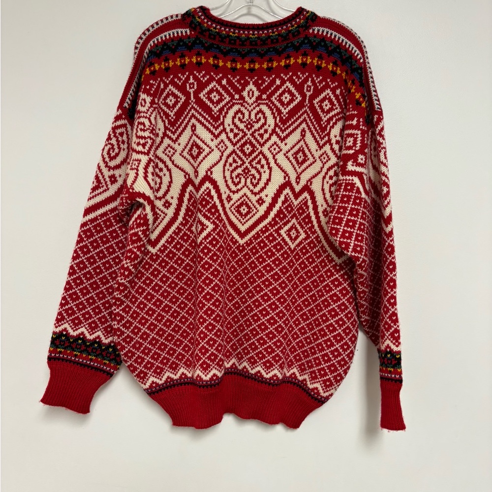 Dale of Norway Red and White Knit crew neck Sweater XL